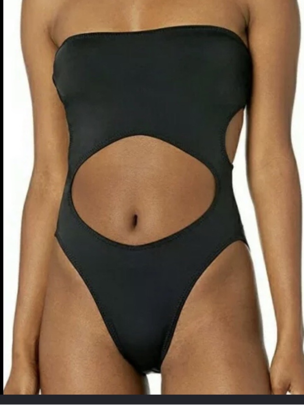 NWOT Norma Kamali Black Cutout One-Piece Swimsuit